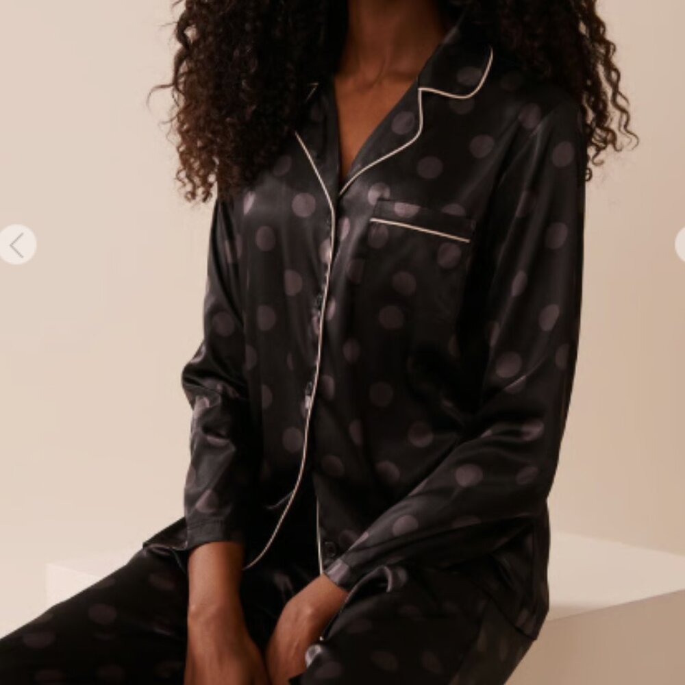 Polka Dot Satin Pajama Set - Size S